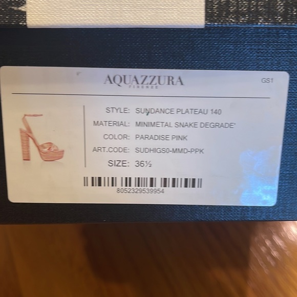 Aquazzura Sundance 140 Snake Embossed Platform Sandals sz 36.5 - Picture 15 of 15